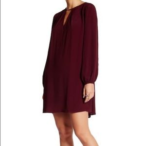 ASTR the Label Dark Wine Embroidered Shift Dress